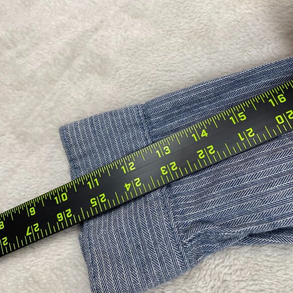 Vans Men's Selvedge Shirt XL Herringbone Button-Up Long-Sleeve Blue - Picture 6 of 12